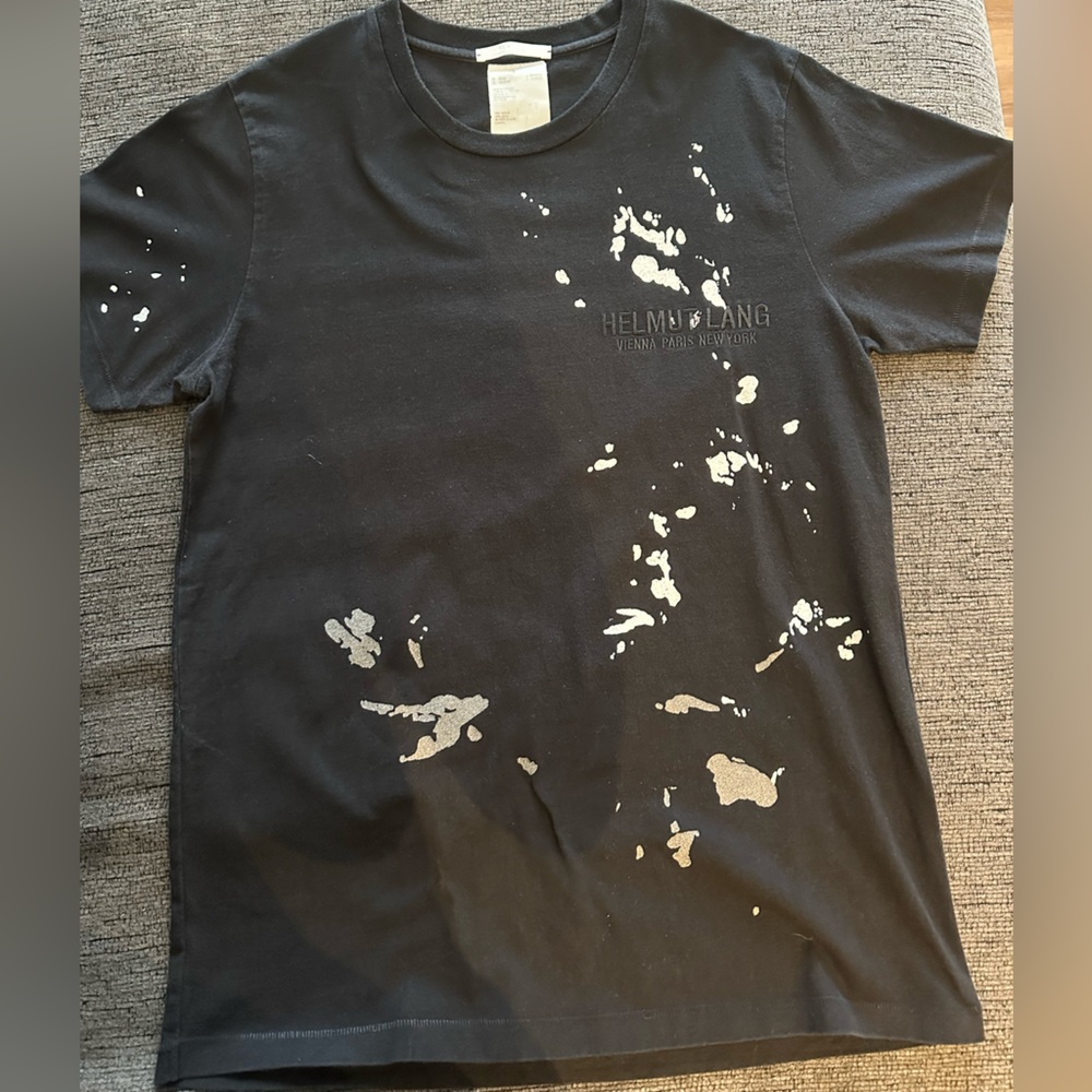Helmut Lang Black Splatter Tee